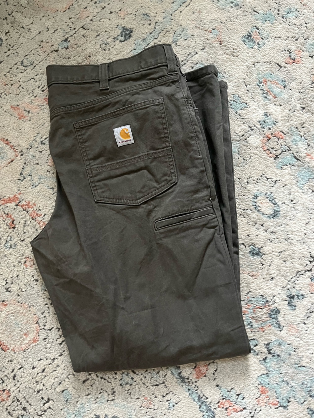 CARHARTT Men's Brown cargo Work Pants with patch logo